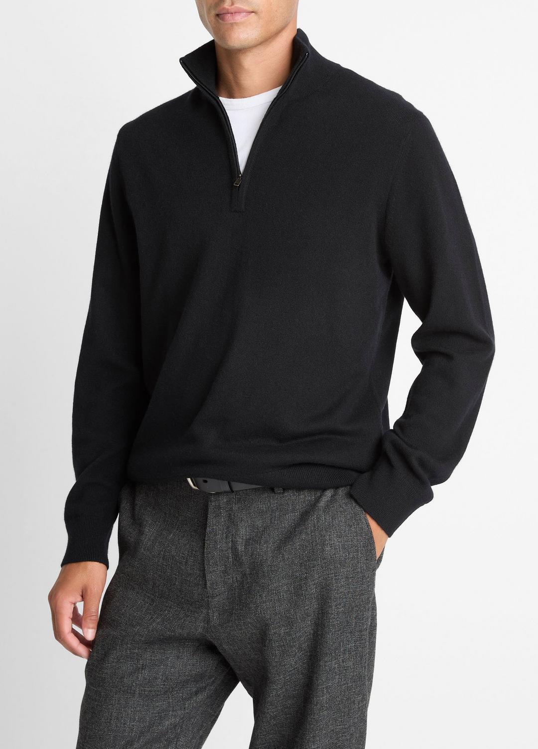 VINCE Men Cashmere Quarter-Zip Sweater in Quarter Zip