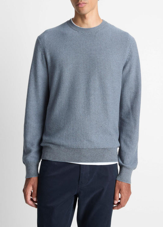 VINCE Men Geo-Jacquard Wool-Blend Crew Neck Sweater in Crew Neck