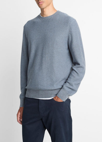 VINCE Men Geo-Jacquard Wool-Blend Crew Neck Sweater in Crew Neck