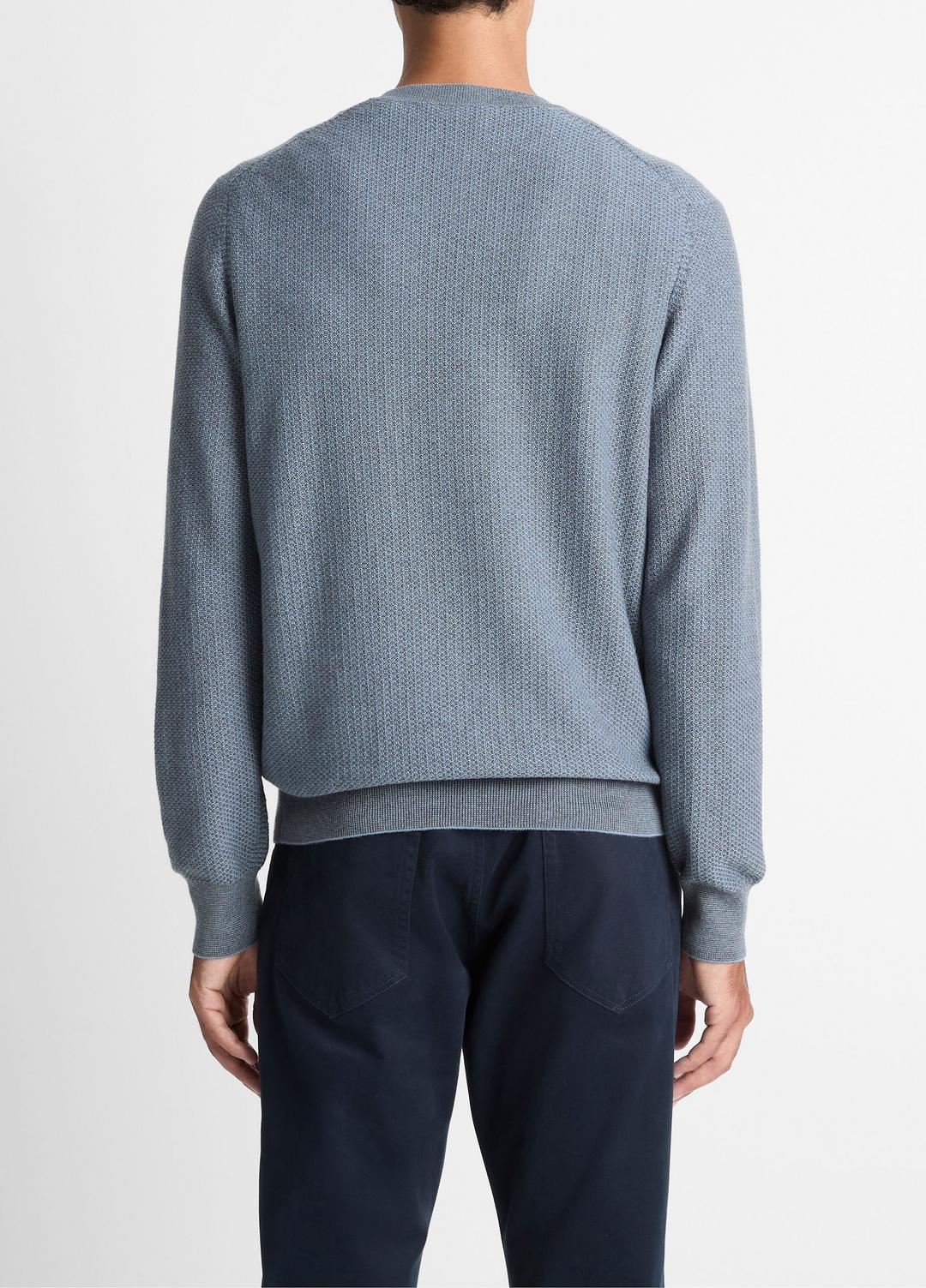 VINCE Men Geo-Jacquard Wool-Blend Crew Neck Sweater in Crew Neck