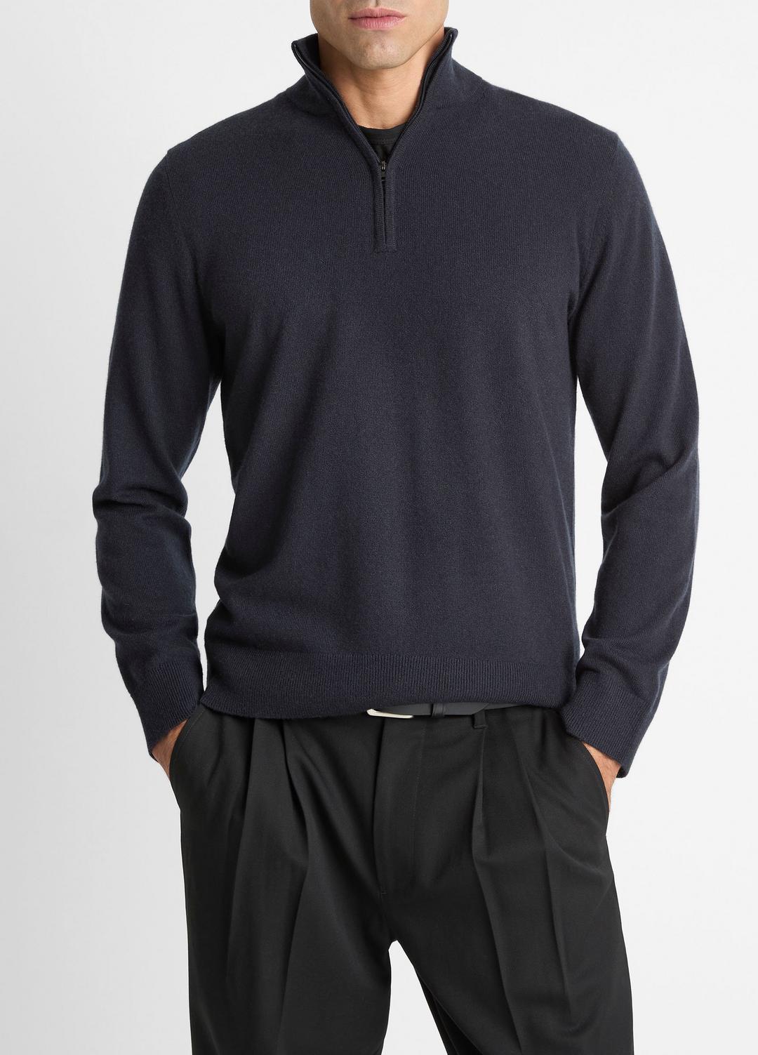VINCE Men Cashmere Quarter-Zip Sweater in Quarter Zip