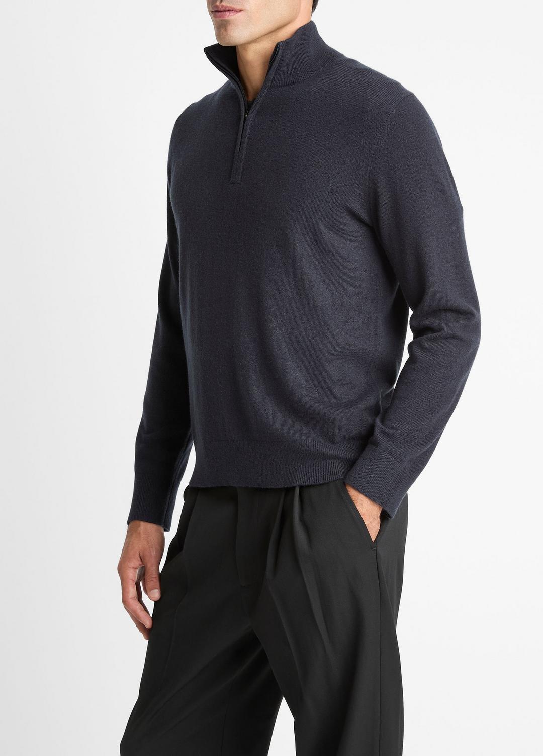 VINCE Men Cashmere Quarter-Zip Sweater in Quarter Zip