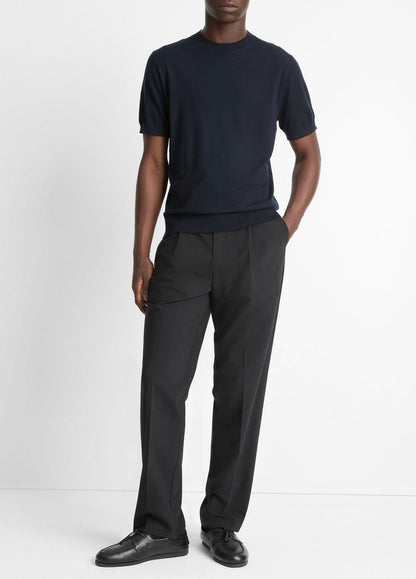 VINCE Men Featherweight Merino Wool-Cashmere Short-Sleeve Sweater in Crew Neck