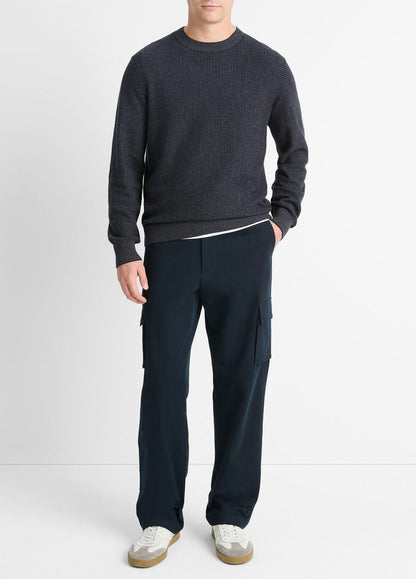 VINCE Men Geo-Jacquard Wool-Blend Crew Neck Sweater in Crew Neck