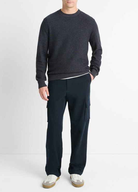 VINCE Men Geo-Jacquard Wool-Blend Crew Neck Sweater in Crew Neck