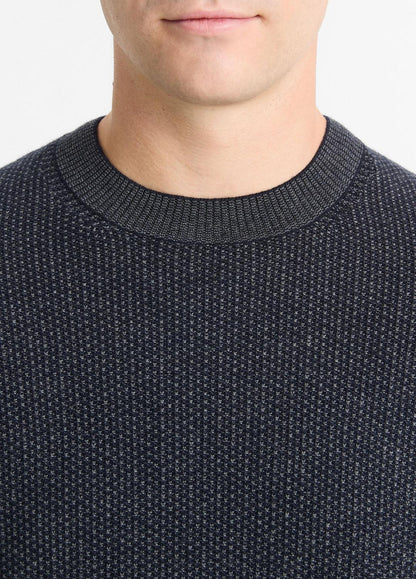 VINCE Men Geo-Jacquard Wool-Blend Crew Neck Sweater in Crew Neck