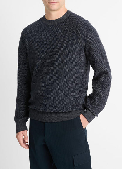 VINCE Men Geo-Jacquard Wool-Blend Crew Neck Sweater in Crew Neck