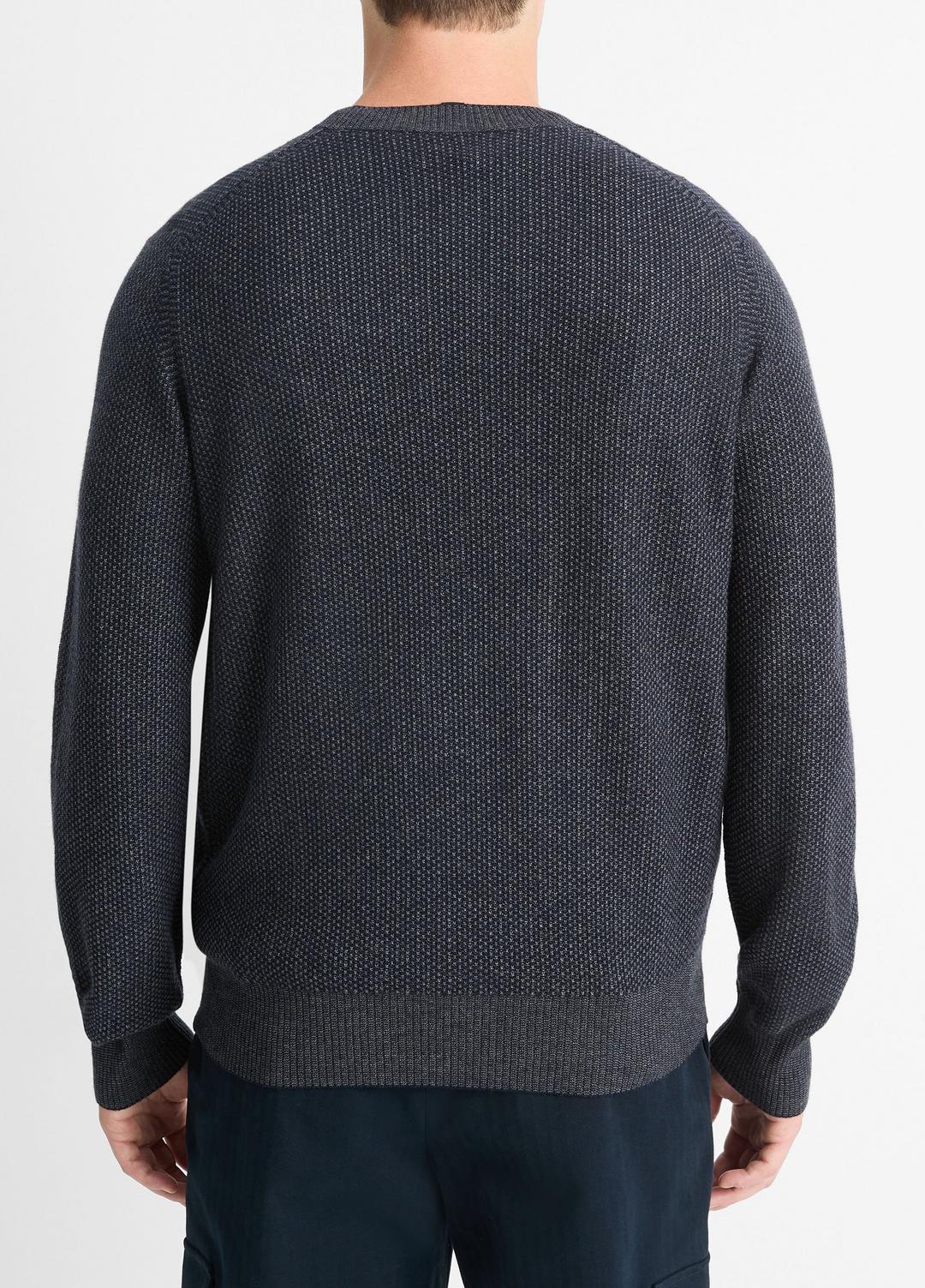 VINCE Men Geo-Jacquard Wool-Blend Crew Neck Sweater in Crew Neck