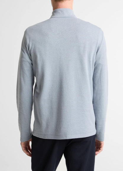 VINCE Men Double-Face Cotton-Blend Quarter-Zip Pullover in Quarter Zip