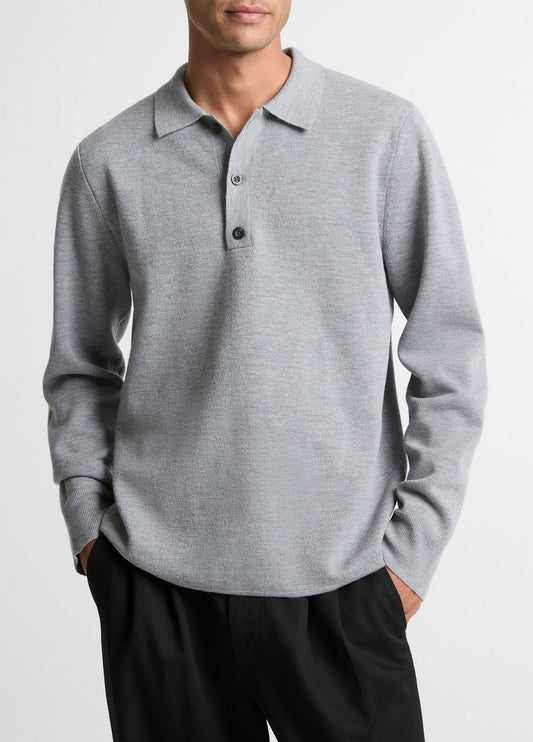 VINCE Men Italian Merino Wool Milano Polo Sweater in Sweaters