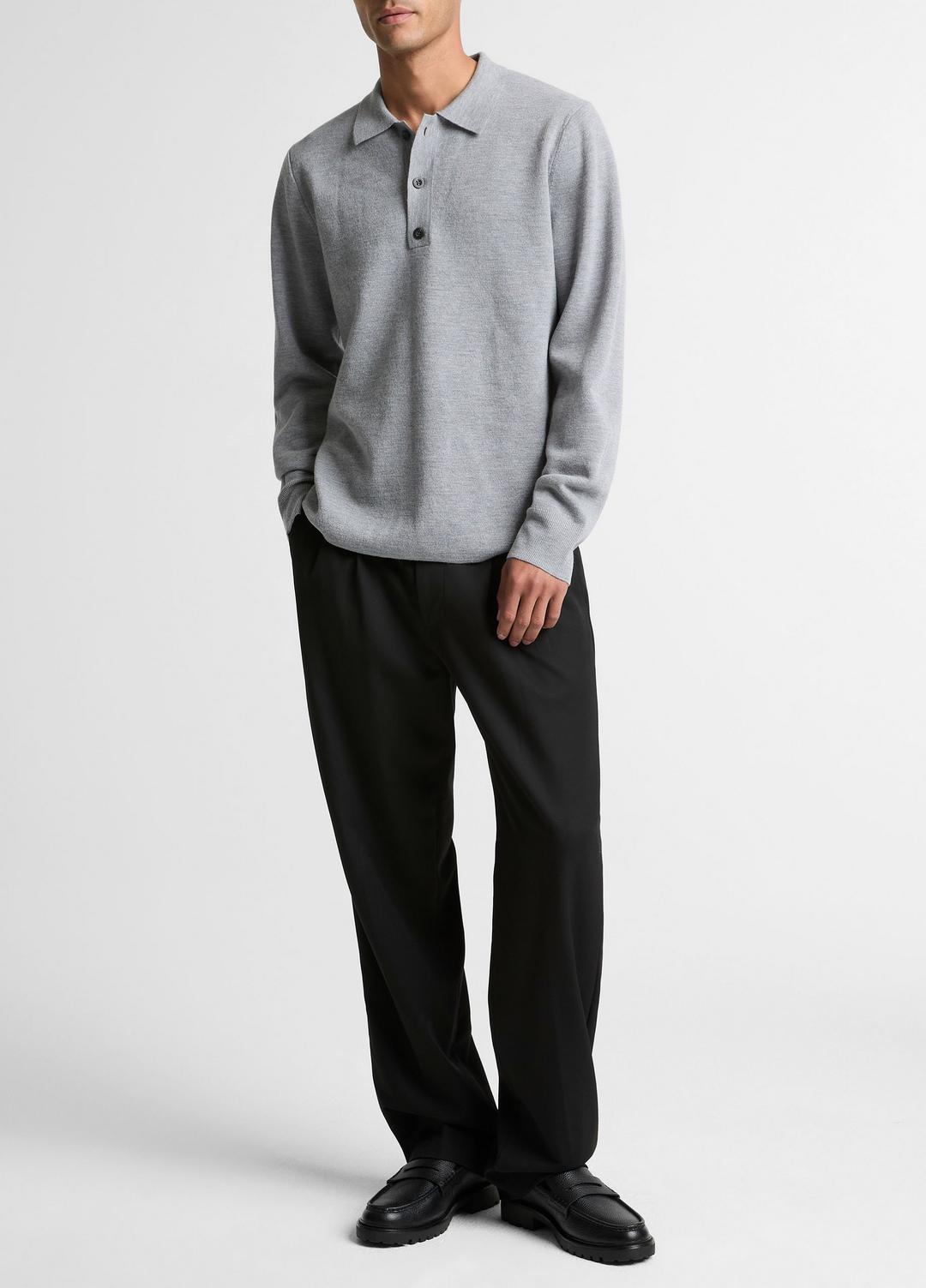 VINCE Men Italian Merino Wool Milano Polo Sweater in Sweaters