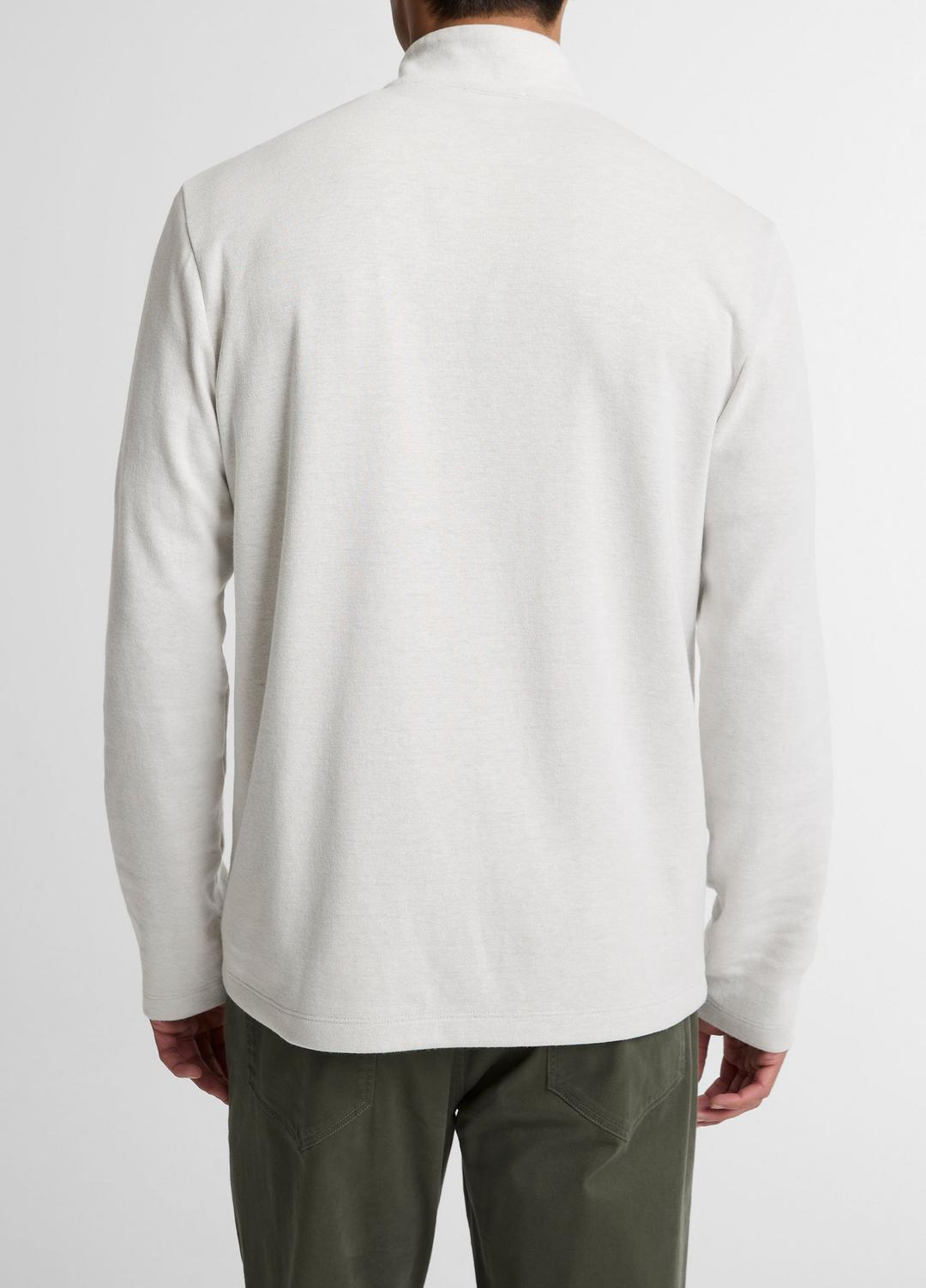 VINCE Men Double-Face Cotton-Blend Quarter-Zip Pullover in Quarter Zip