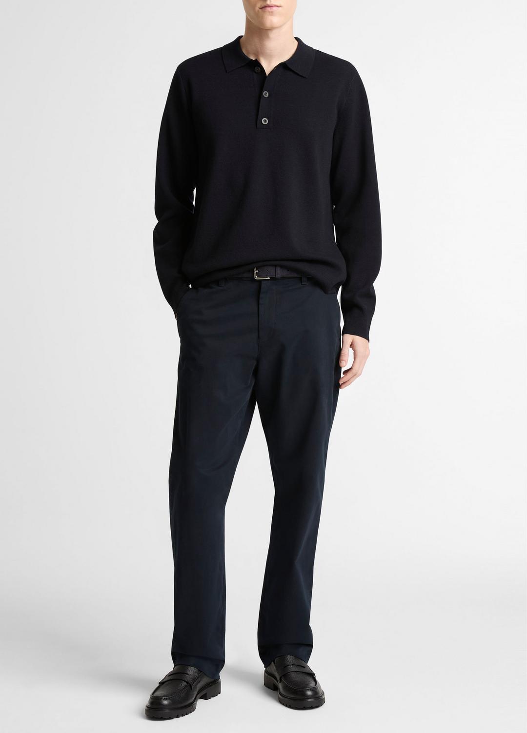 VINCE Men Italian Merino Wool Milano Polo Sweater in Sweaters