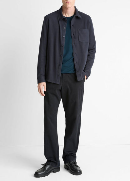 VINCE Men Knit Cotton-Blend Button-Front Shirt in Long Sleeve