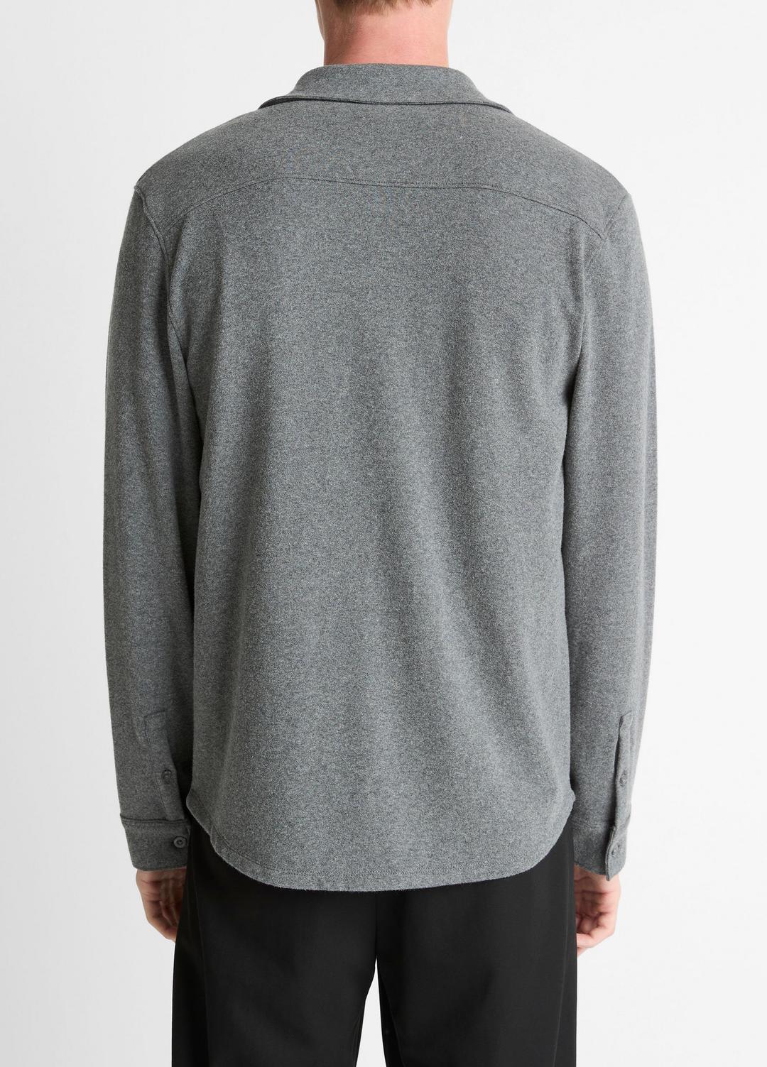 VINCE Men Knit Cotton-Blend Button-Front Shirt in Long Sleeve