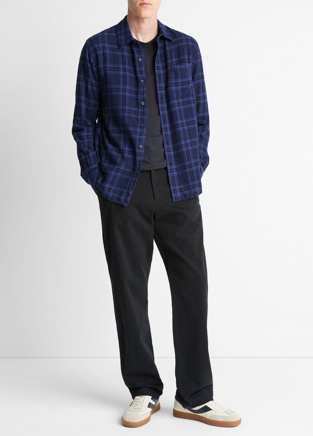 VINCE Men Big Horn Plaid Cotton Button-Front Shirt in Long Sleeve