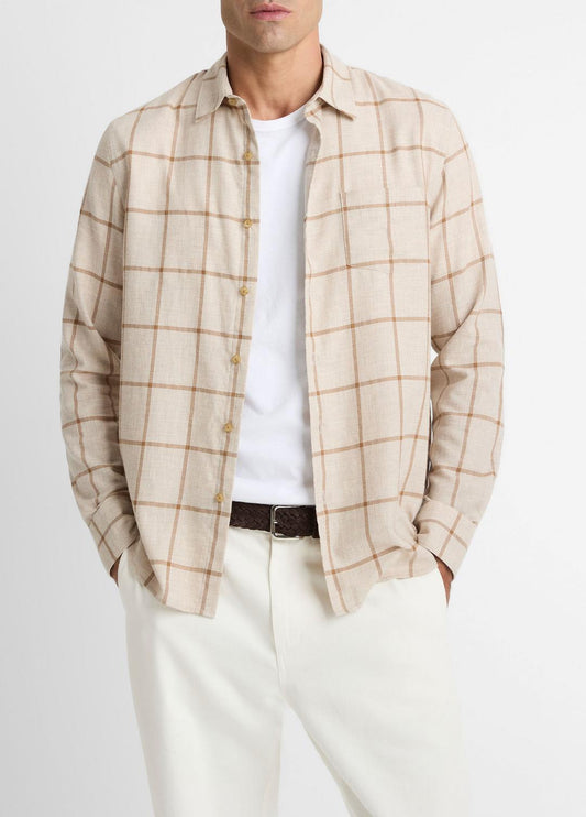 VINCE Men Rockery Plaid Cotton Button-Front Shirt in Long Sleeve