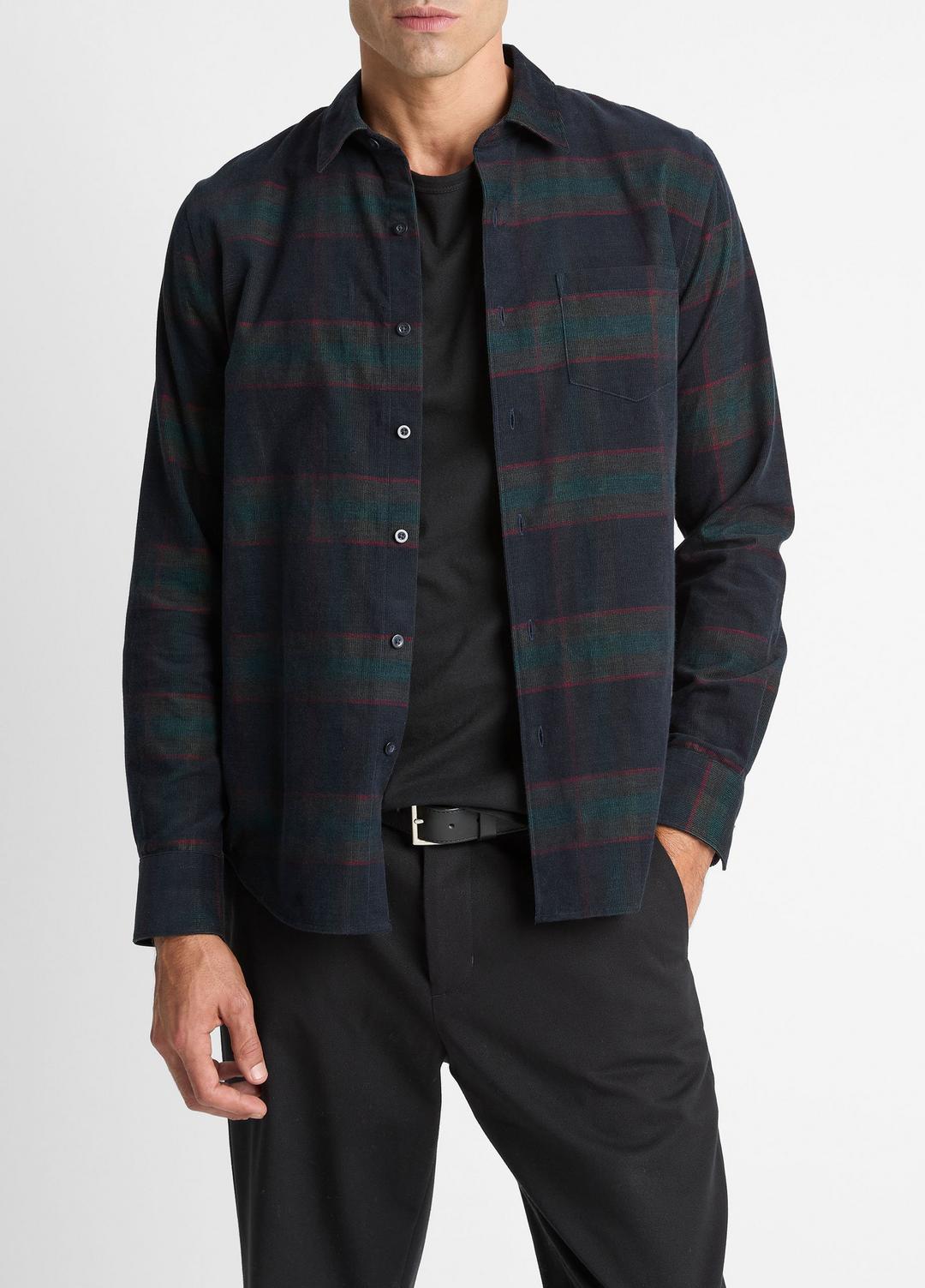 VINCE Men Holme Plaid Cotton Button-Front Shirt in Long Sleeve
