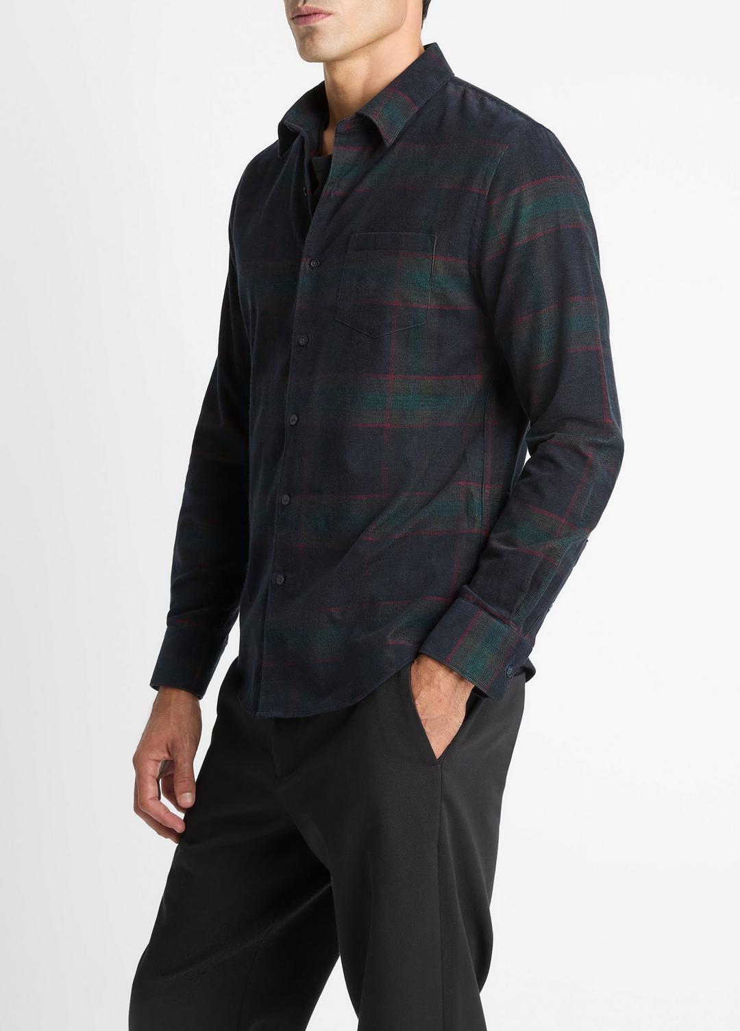 VINCE Men Holme Plaid Cotton Button-Front Shirt in Long Sleeve