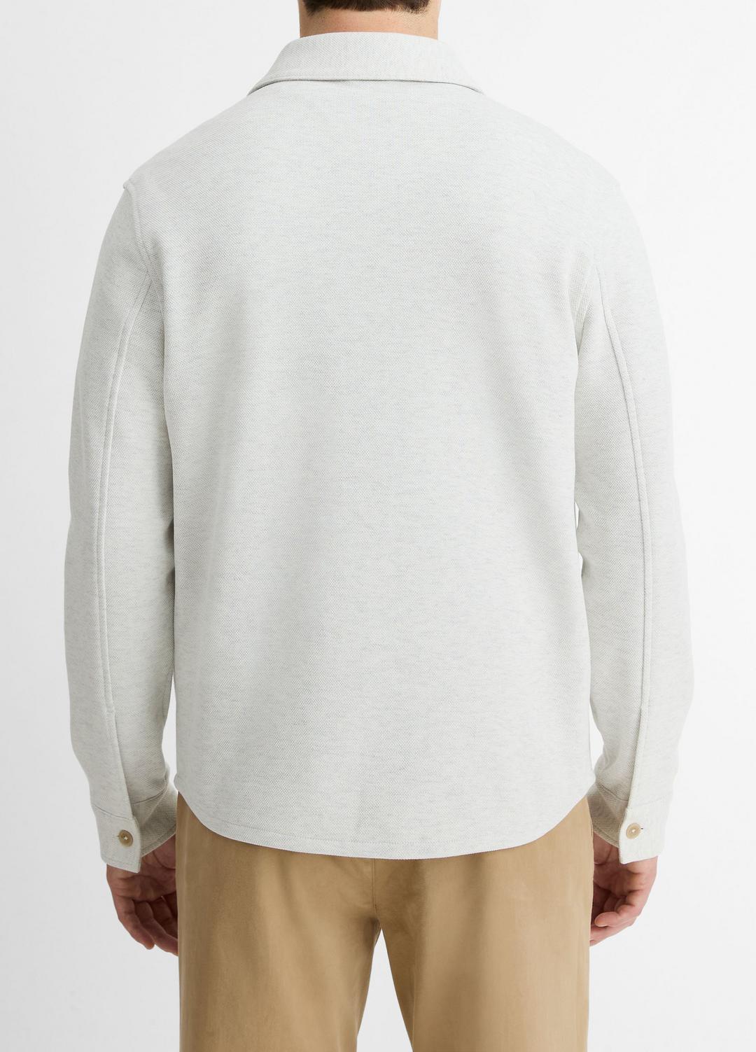 VINCE Men Double-Knit Cotton-Blend Piqué Shirt Jacket in Shirt Jackets