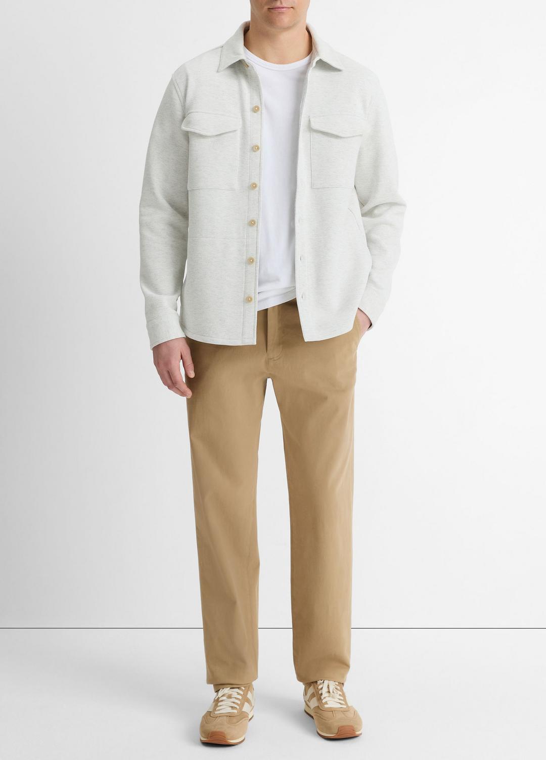 VINCE Men Double-Knit Cotton-Blend Piqué Shirt Jacket in Shirt Jackets