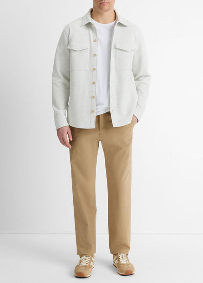 VINCE Men Double-Knit Cotton-Blend Piqué Shirt Jacket in Shirt Jackets