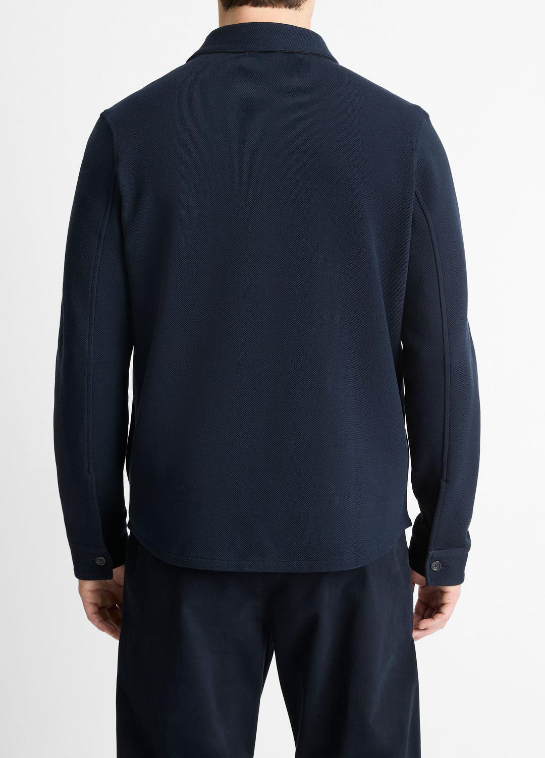 VINCE Men Double-Knit Cotton-Blend Piqué Shirt Jacket in Shirt Jackets
