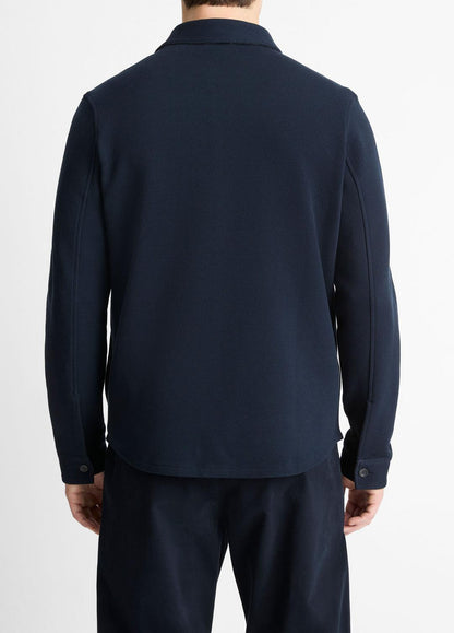 VINCE Men Double-Knit Cotton-Blend Piqué Shirt Jacket in Shirt Jackets