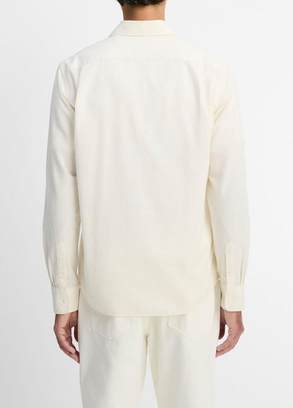 VINCE Men Cotton Chambray Button-Front Shirt in Long Sleeve