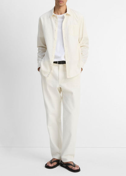VINCE Men Cotton Chambray Button-Front Shirt in Long Sleeve