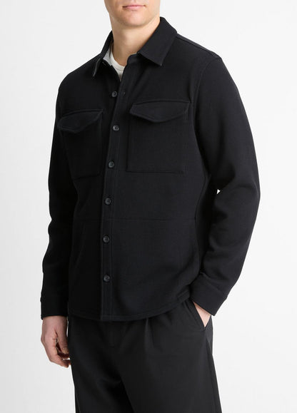 VINCE Men Double-Knit Cotton-Blend Piqué Shirt Jacket in Shirt Jackets