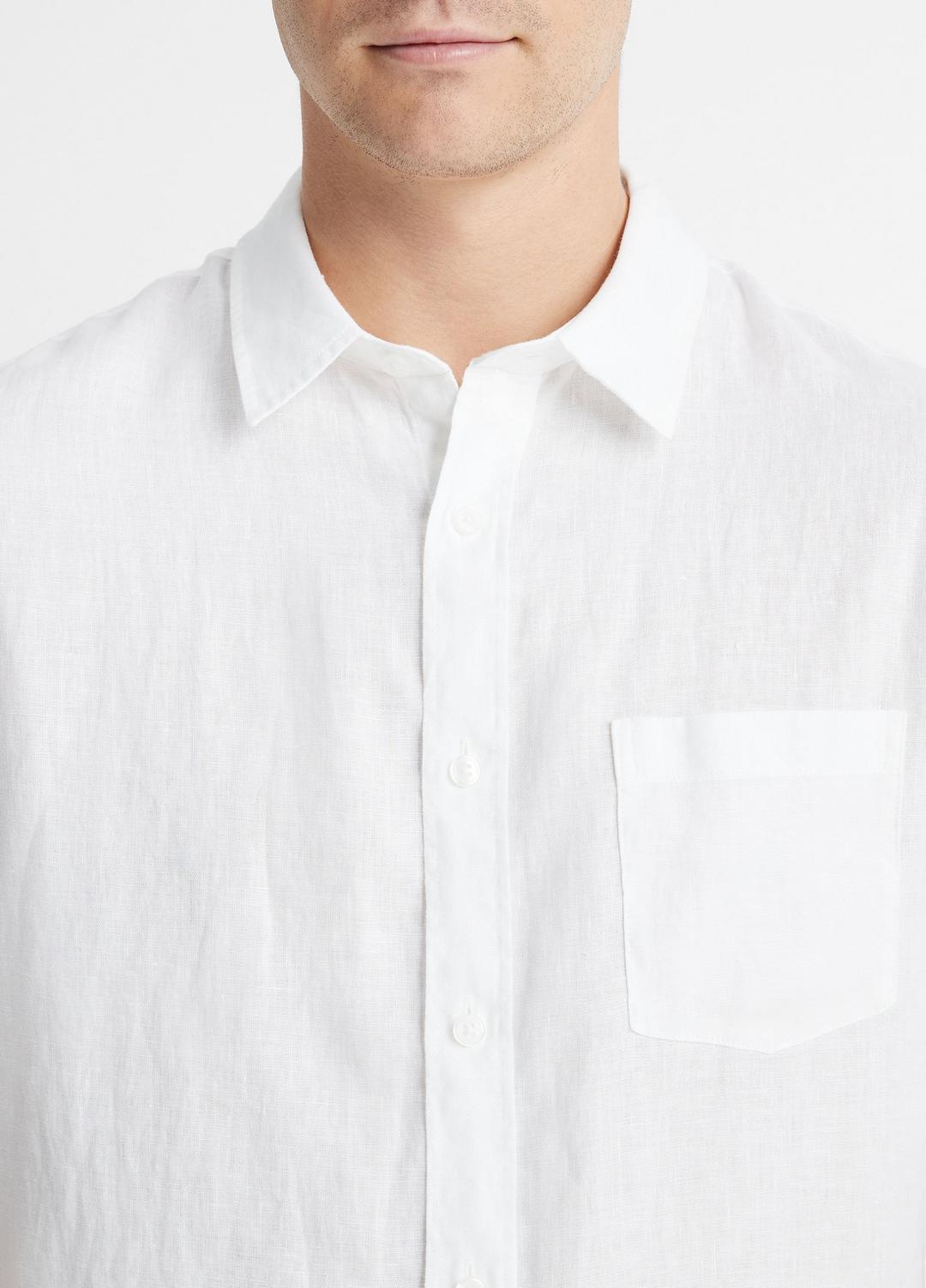 VINCE Men Linen Short-Sleeve Shirt in Short Sleeve