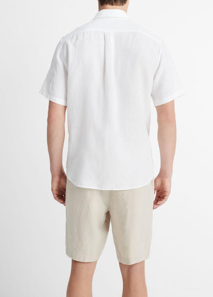 VINCE Men Linen Short-Sleeve Shirt in Short Sleeve