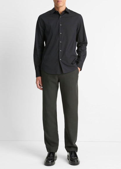 VINCE Men Stretch-Cotton Poplin Shirt in Long Sleeve