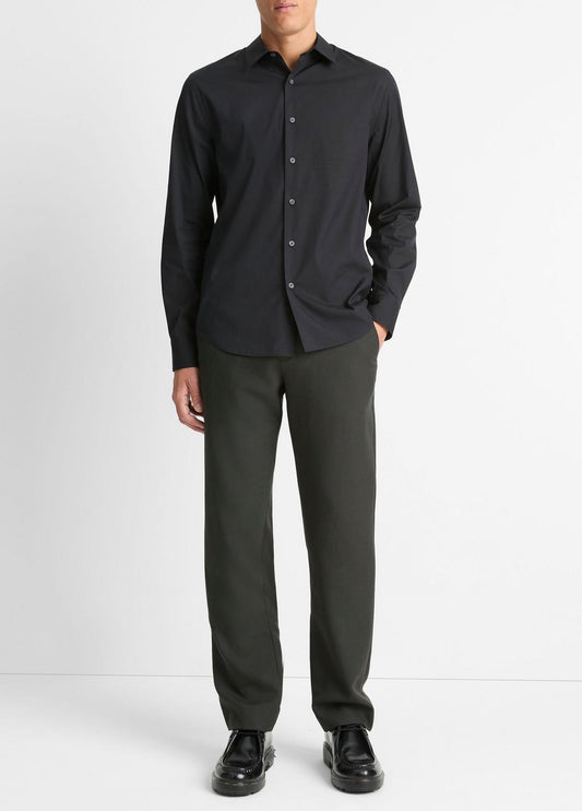 VINCE Men Stretch-Cotton Poplin Shirt in Long Sleeve