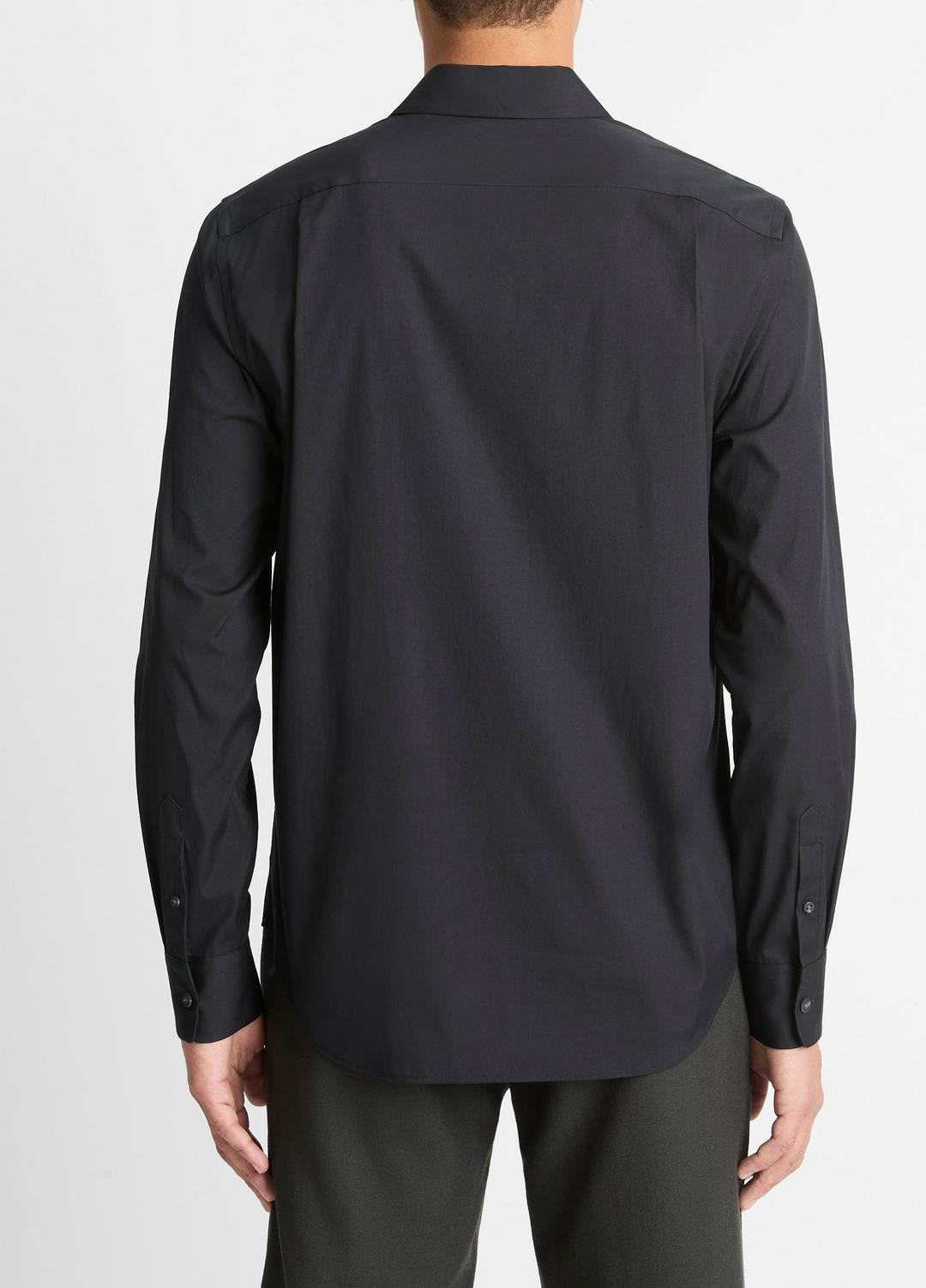 VINCE Men Stretch-Cotton Poplin Shirt in Long Sleeve