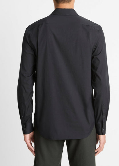 VINCE Men Stretch-Cotton Poplin Shirt in Long Sleeve