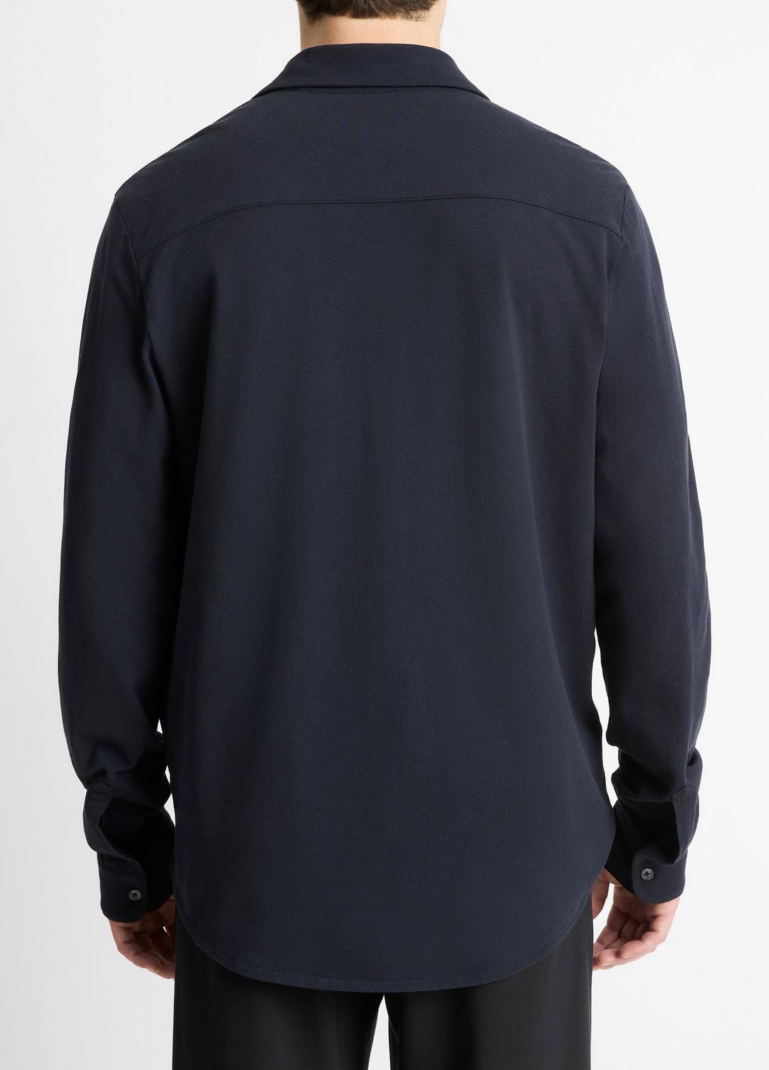 VINCE Men Cotton Piqué Button-Front Shirt in Long Sleeve