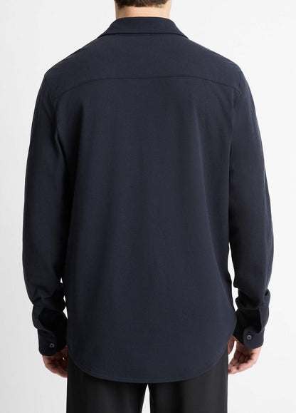 VINCE Men Cotton Piqué Button-Front Shirt in Long Sleeve