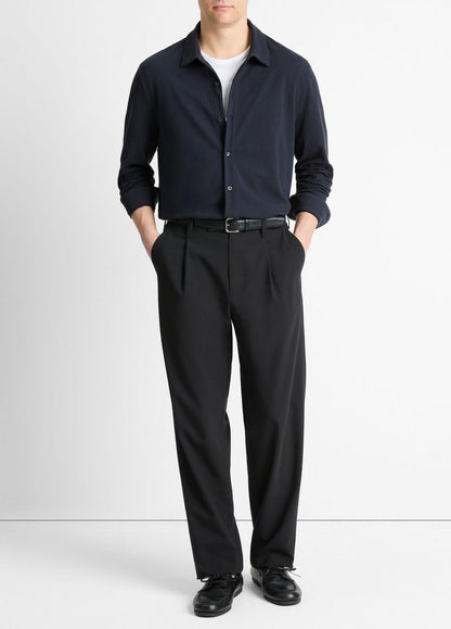 VINCE Men Cotton Piqué Button-Front Shirt in Long Sleeve