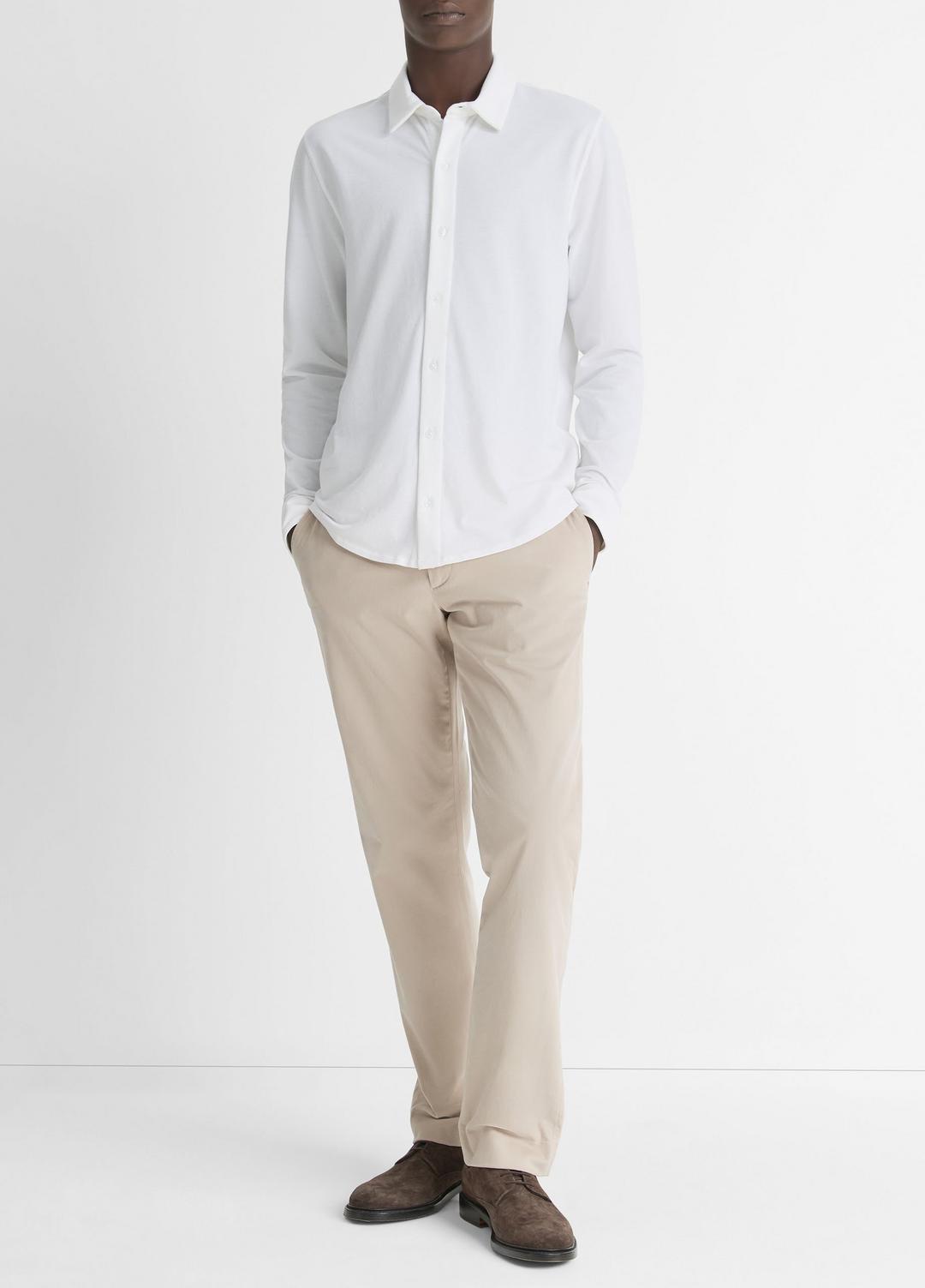 VINCE Men Cotton Piqué Button-Front Shirt in Long Sleeve