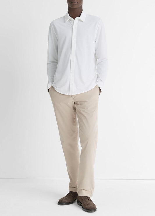 VINCE Men Cotton Piqué Button-Front Shirt in Long Sleeve