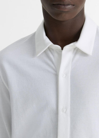 VINCE Men Cotton Piqué Button-Front Shirt in Long Sleeve
