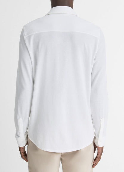 VINCE Men Cotton Piqué Button-Front Shirt in Long Sleeve