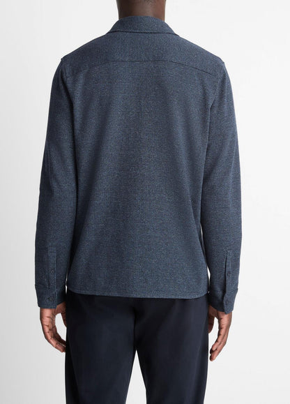 VINCE Men Houndstooth Cotton-Blend Button-Front Shirt in Long Sleeve