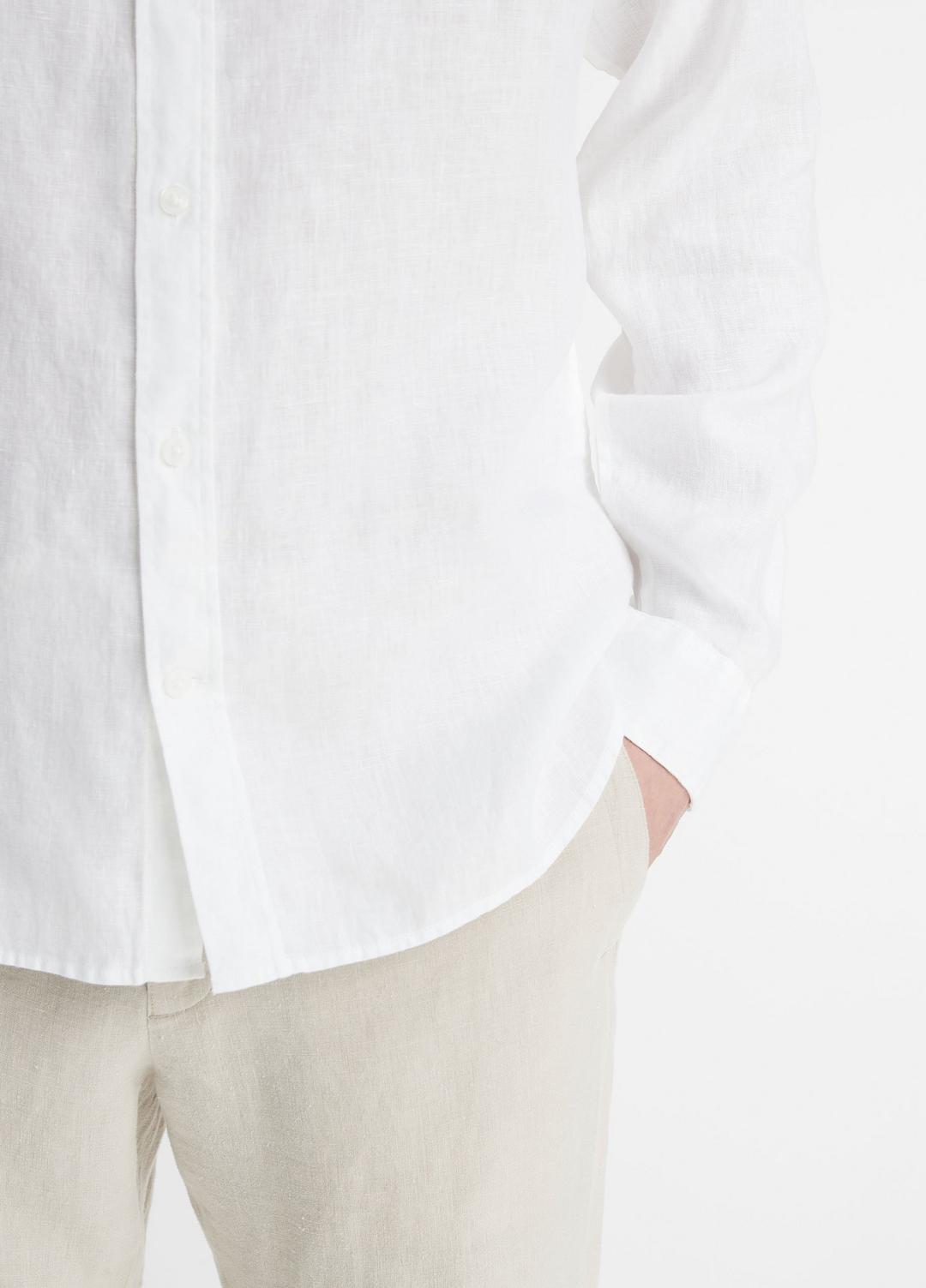 VINCE Men Linen Long-Sleeve Shirt in Long Sleeve