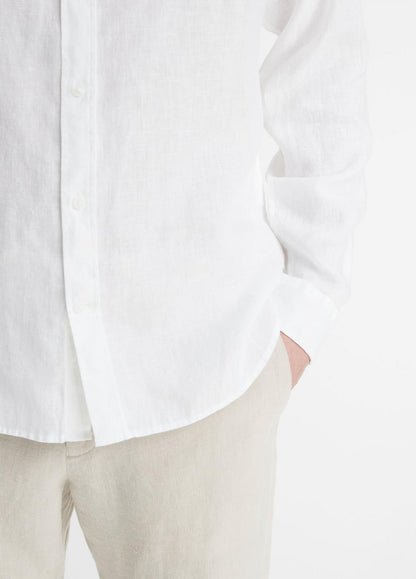 VINCE Men Linen Long-Sleeve Shirt in Long Sleeve