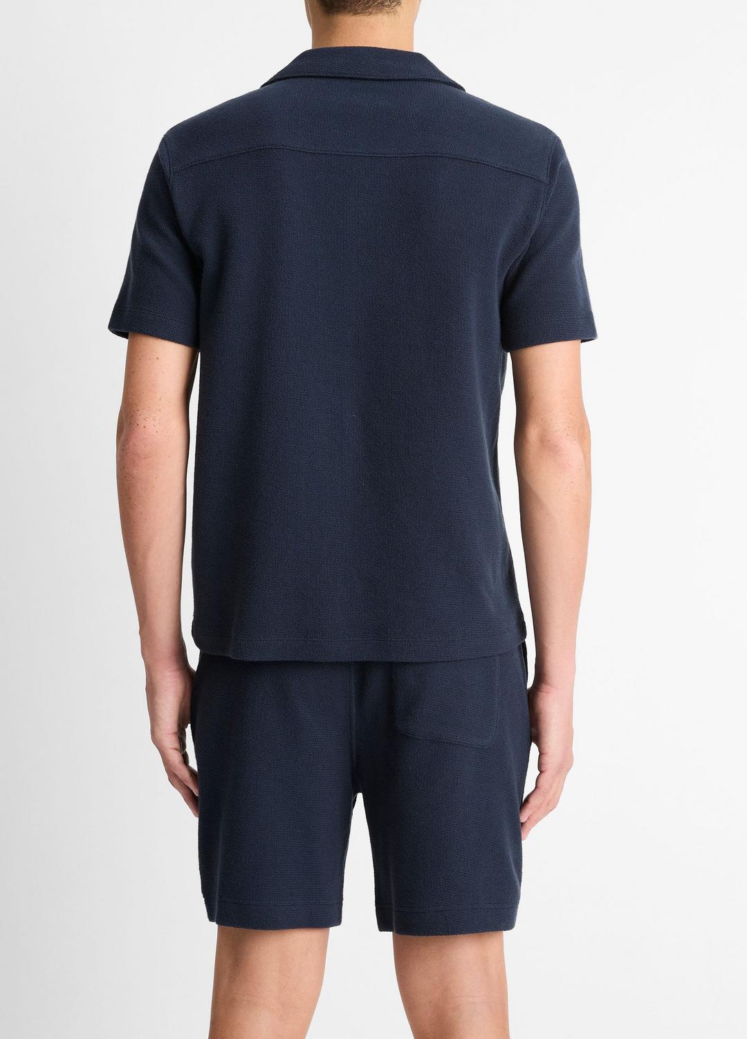 VINCE Men Cotton Bouclé Cabana Shirt in Short Sleeve