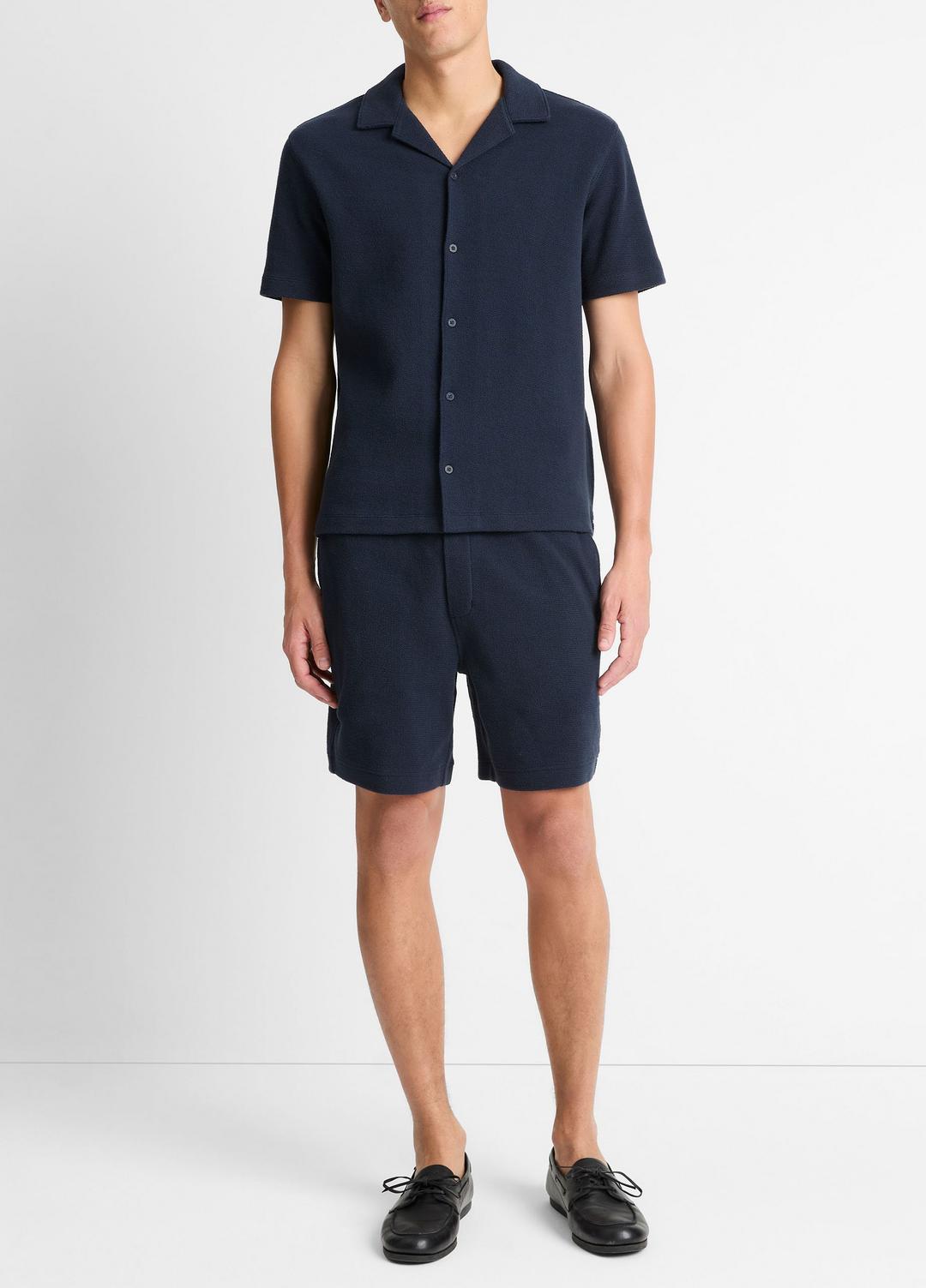 VINCE Men Cotton Bouclé Cabana Shirt in Short Sleeve
