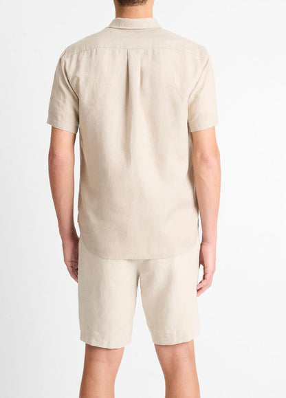 VINCE Men Linen Short-Sleeve Shirt in Short Sleeve